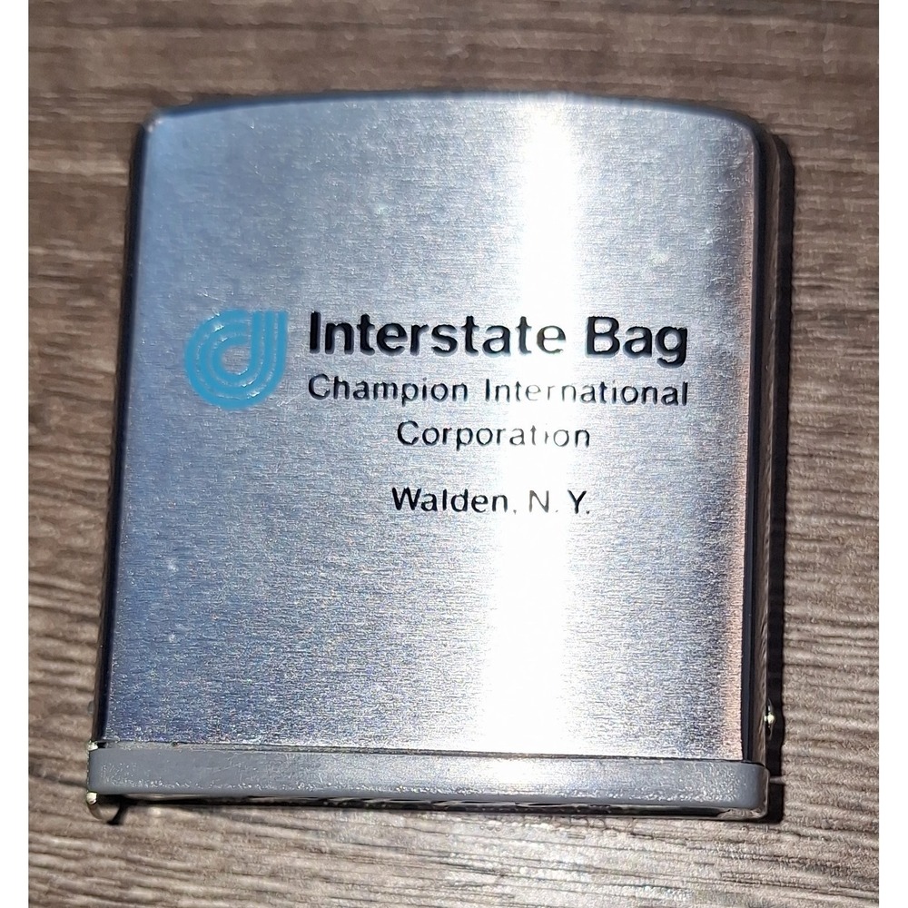 vintage zippo tape measure Advertising Interstate Bag Champion Inter'l Walden NY